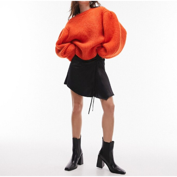 New TOPSHOP NORDSTROM ~ Knit Volume Sleeve Fluffy Sweater Size 4/6 - Picture 7 of 8